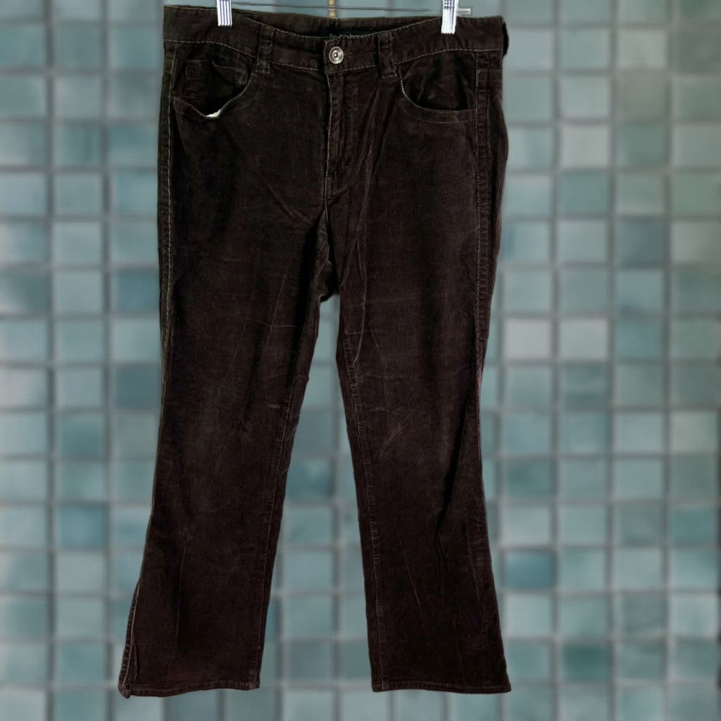 Calvin Klein Calvin Klein Jeans Straight Corduroy Brown 36x31 Womens 12 5-Pocket Zip Button Vintage 90s Retro Casual Size 34" / US 12 / IT 48 - 1 Thumbnail