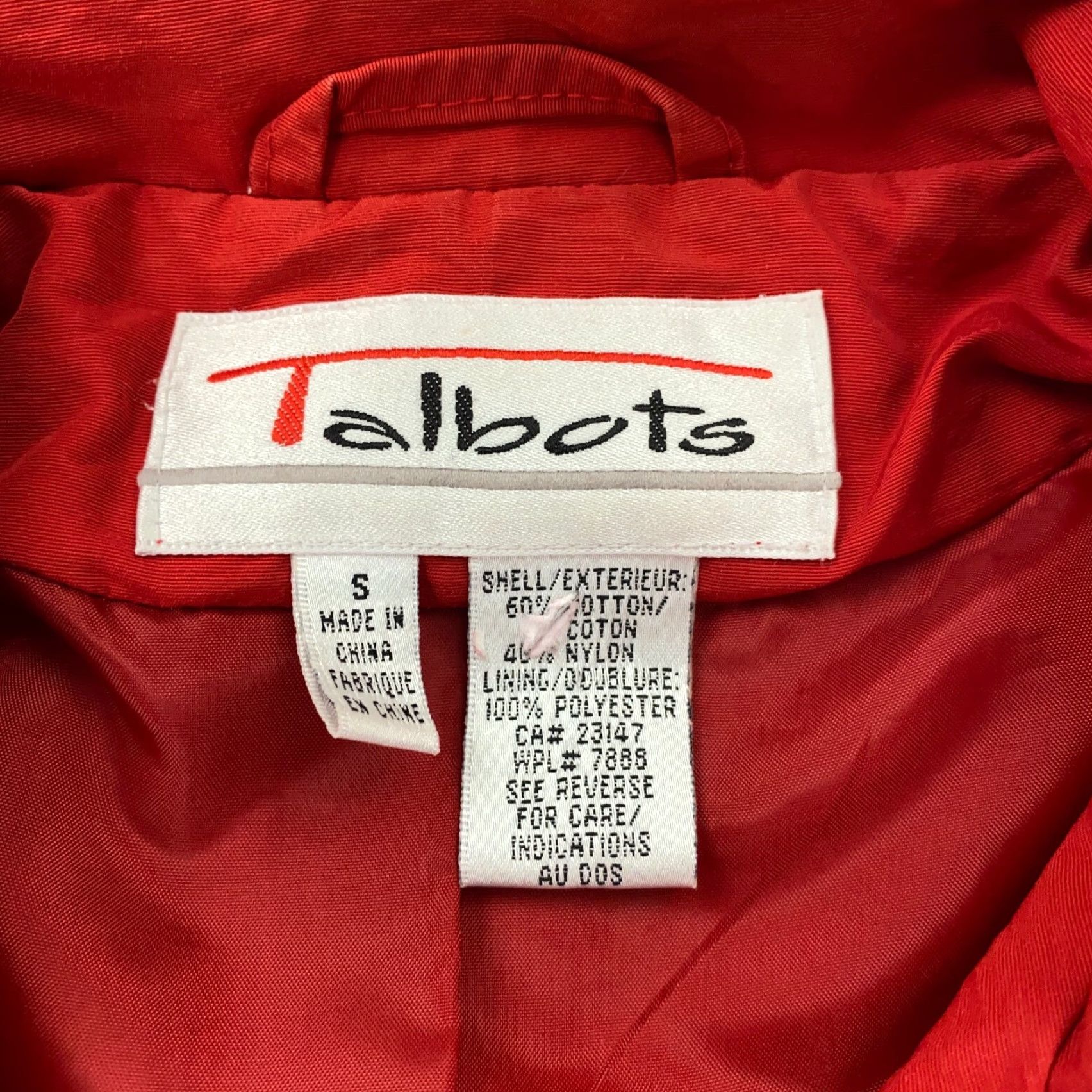 Talbots Talbots Windbreaker Jacket Womens Small Red Shoulder Pads Full Zip Lined Size S / US 4 / IT 40 - 3 Thumbnail