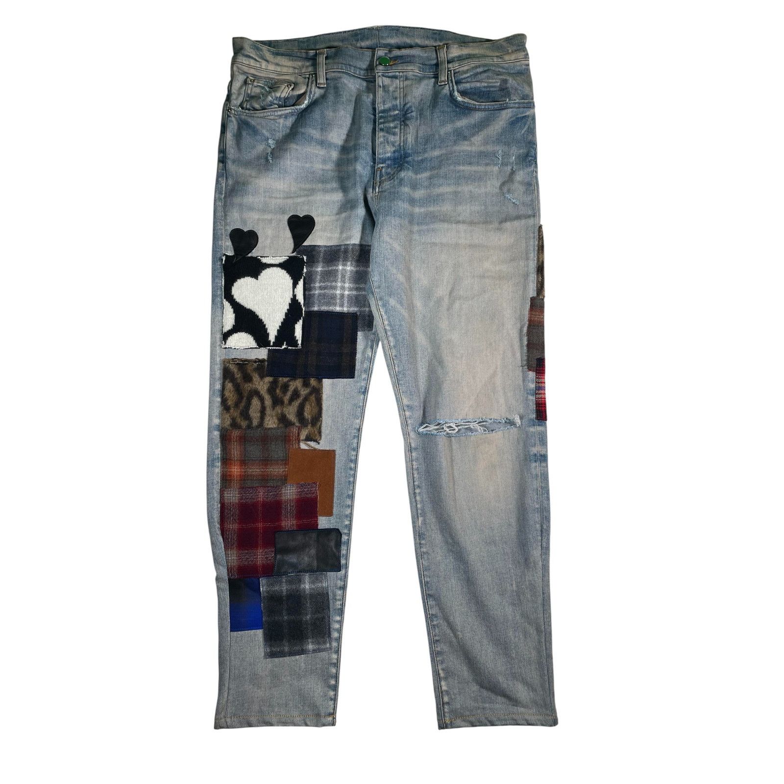 Amiri Amiri Lumber Patchwork Light Wash Jeans Size US 36 / EU 52 - 1 Thumbnail