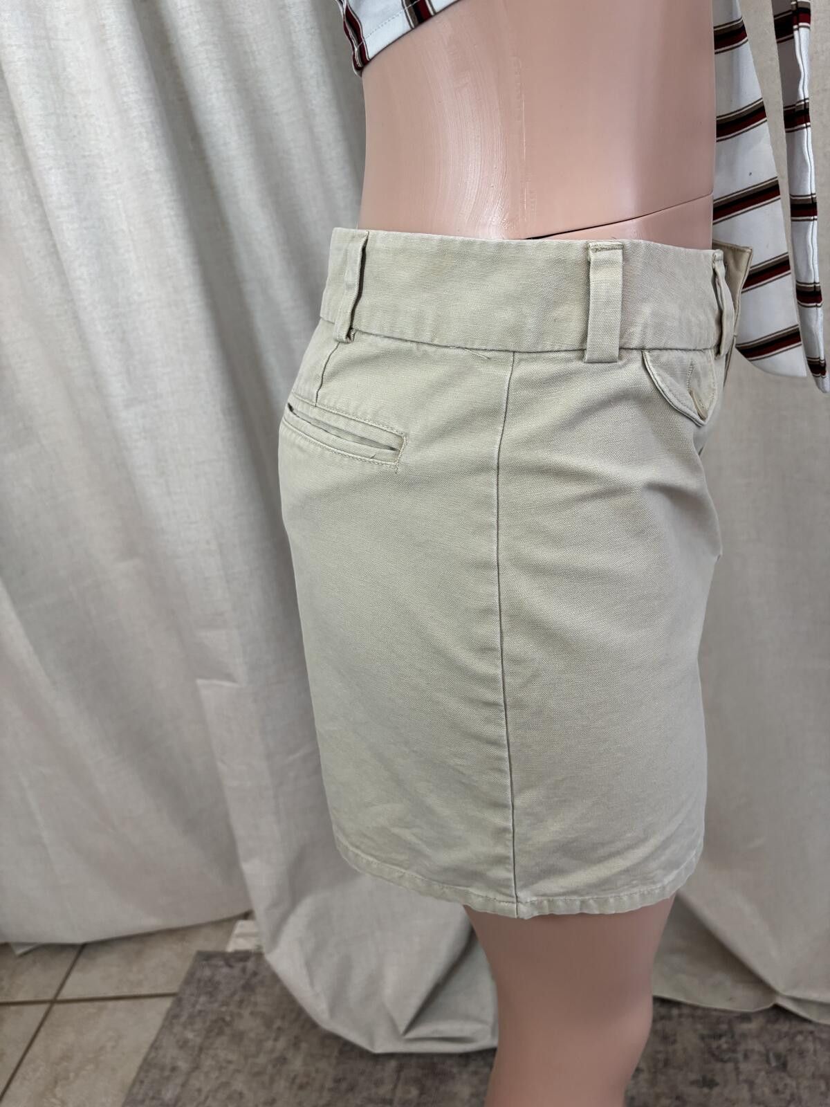 Unknown London Old Navy Khaki Mini Skirt Coastal Cowgirl Size 8. Size 30" / US 8 / IT 44 - 4 Thumbnail