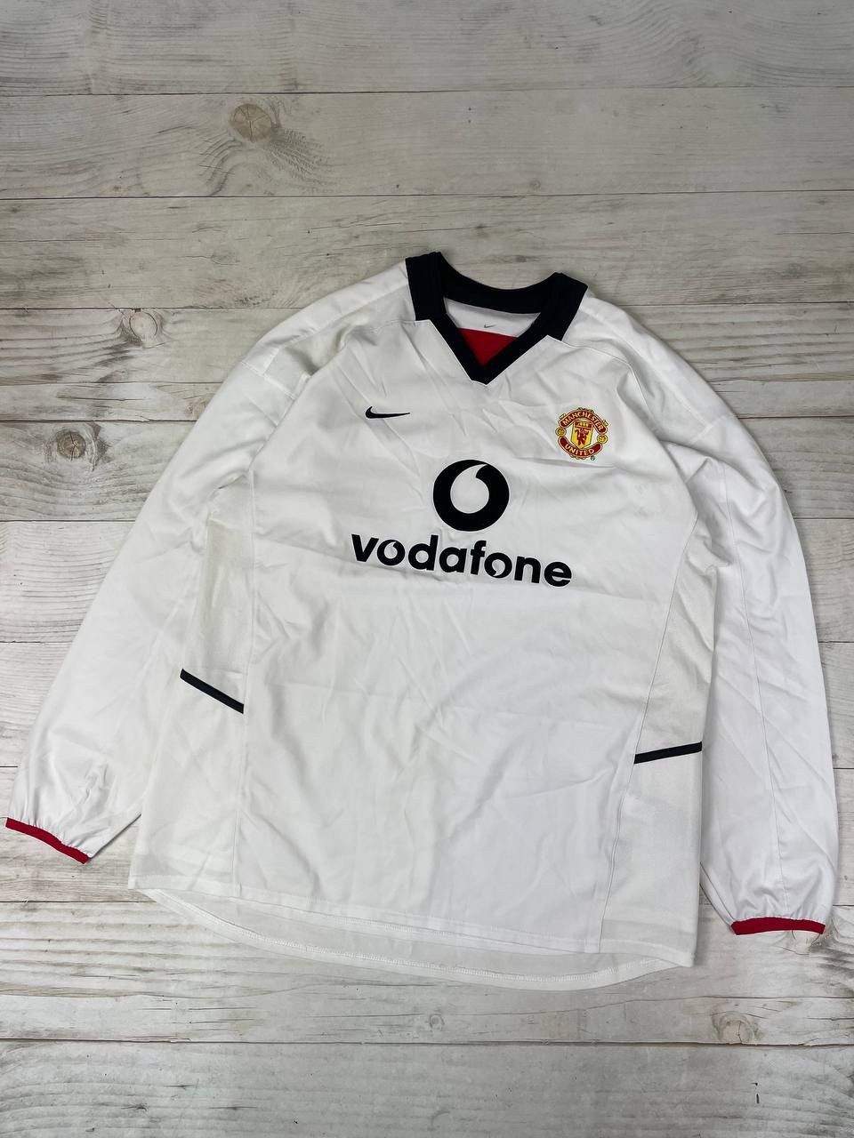 Vodafone Man Utd White Shirt Manchester United Beckham