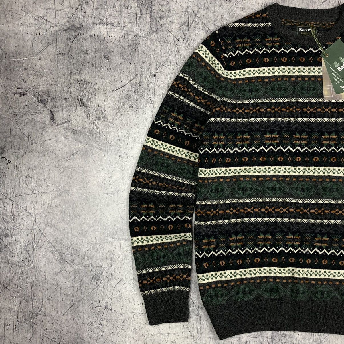 Barbour Vintage Barbour Orford Fairisle Crew Aztec Tartan Sweater Size US S / EU 44-46 / 1 - 8 Thumbnail
