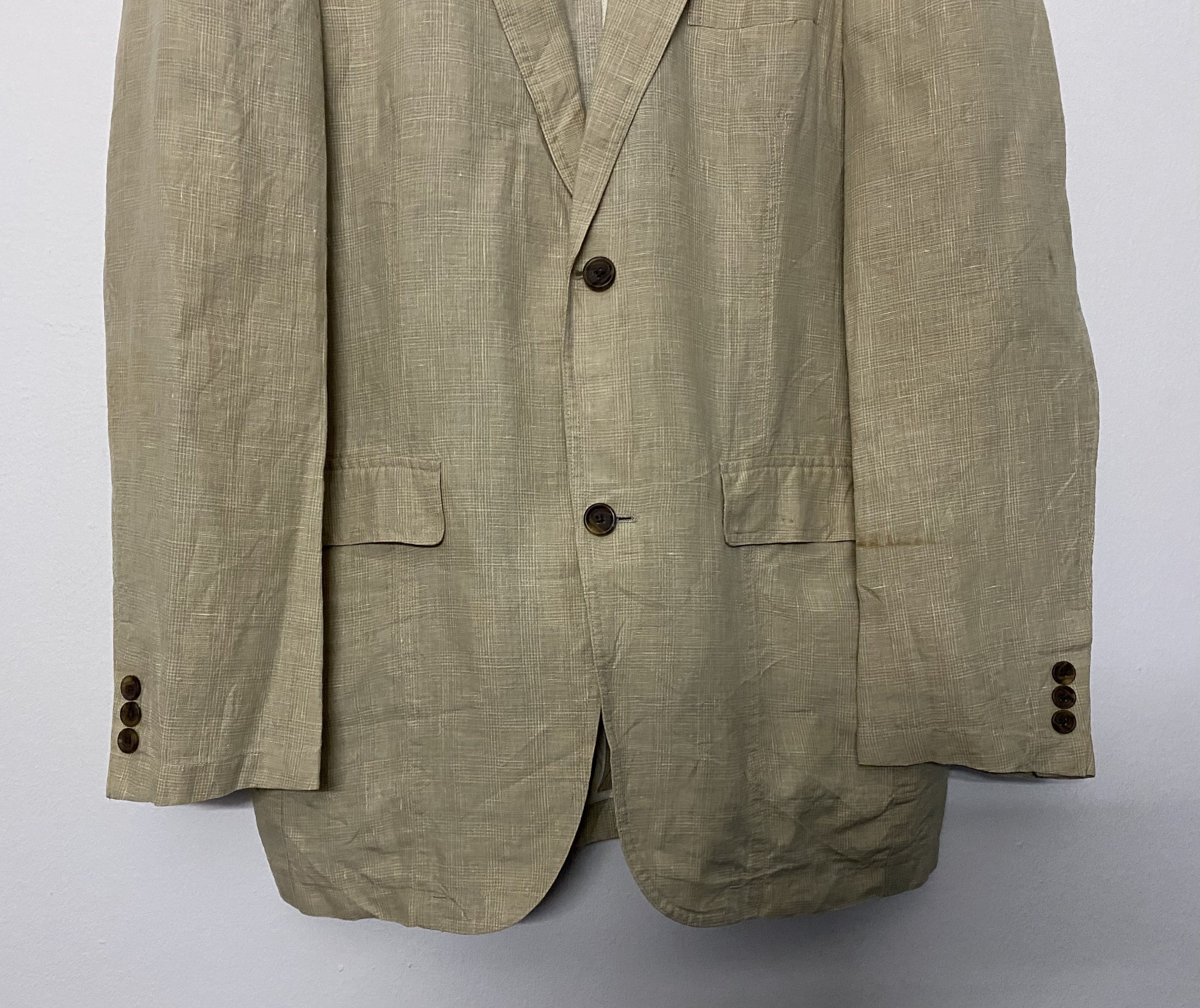 Kansai Yamamoto Kansai Yamamoto 100% Linen Blazer Sport Coat Jacket Size 48L - 4 Thumbnail