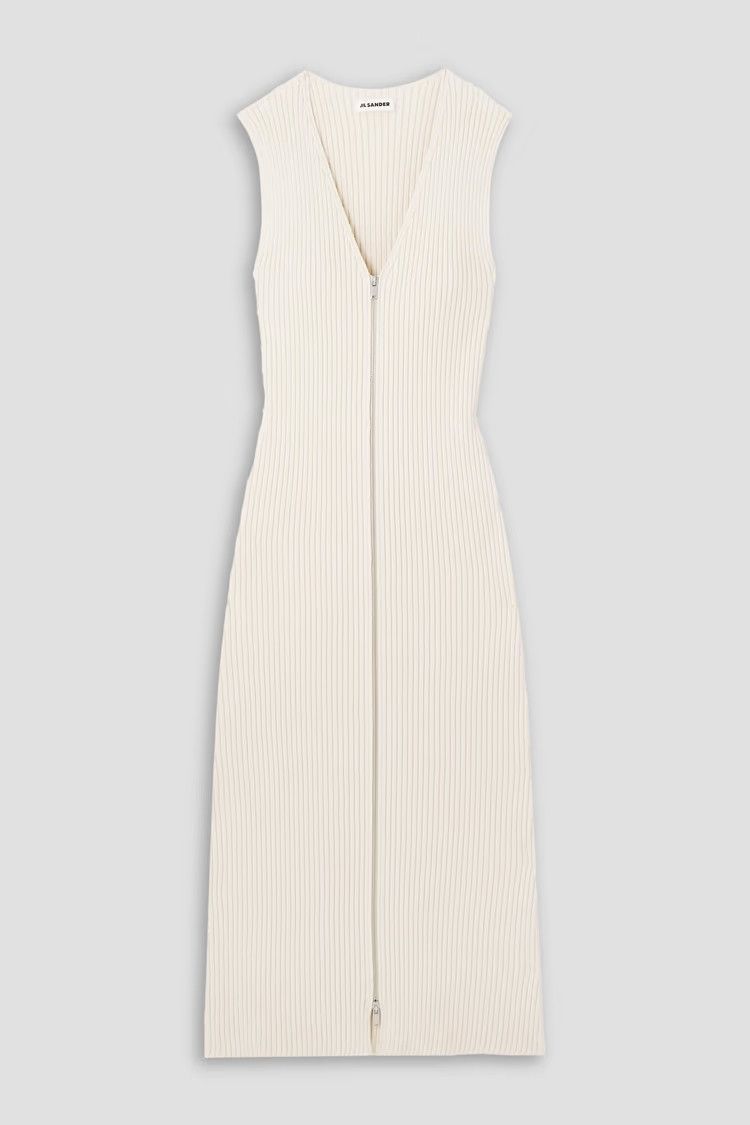 Jil Sander o1y0925 Maxi Dress in Ivory Size XXS / US 00 / IT 34 - 1 Thumbnail