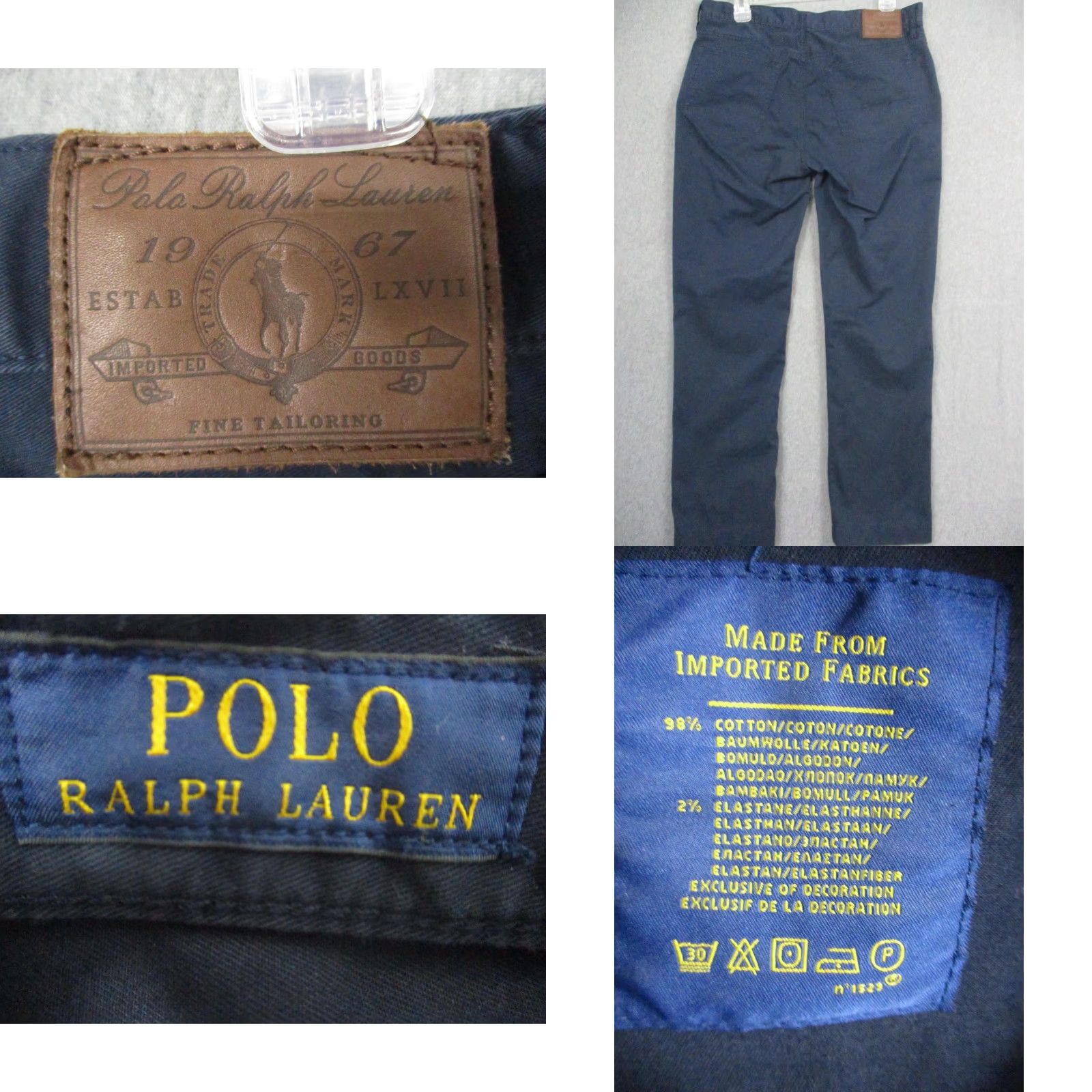 Polo Ralph Lauren Polo Ralph Lauren Jeans Mens 32x32 Navy Blue Stretch 5-Pocket Twill Pants Size US XS / EU 42 / 0 - 8 Thumbnail