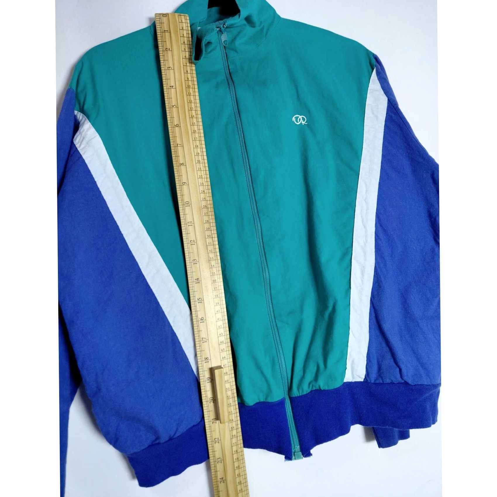 Oscar De La Renta Oscar de la Renta ACTIVE Colorblock Jacket Green Blue Jacket M Women Regular Lightweight Zip Cotton Windbreaker Casual USA 90s? Size M / US 6-8 / IT 42-44 - 6 Thumbnail