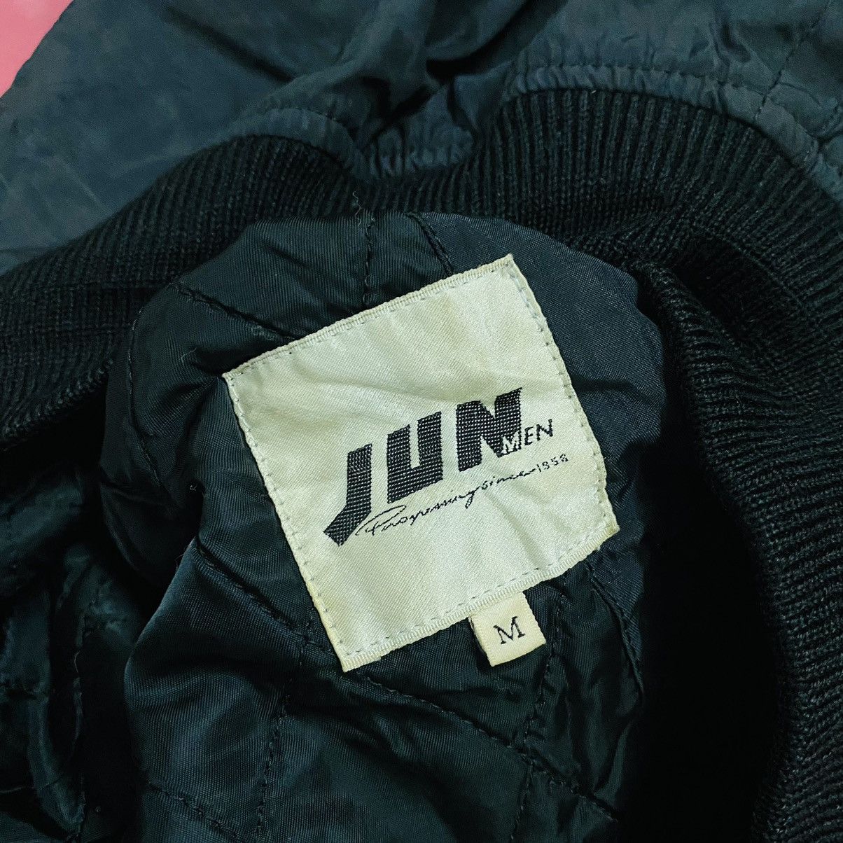 Japanese Brand Vintage 90s jun men bomber jacket spellout big logo Size US XL / EU 56 / 4 - 8 Thumbnail