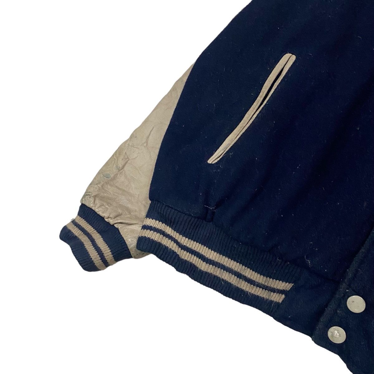 Vintage 🔥VINTAGES SUNTORY BOSS COFFEE WOOL LEATHER VARSITY JACKET Size US L / EU 52-54 / 3 - 4 Thumbnail