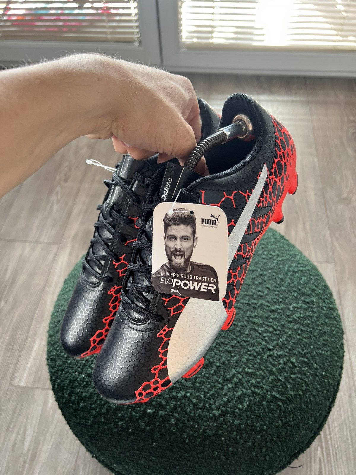 Puma Puma EvoPower 4 X Oliver Giroud Black/Red New Football Boots Size US 10.5 / EU 43-44 - 15 Thumbnail