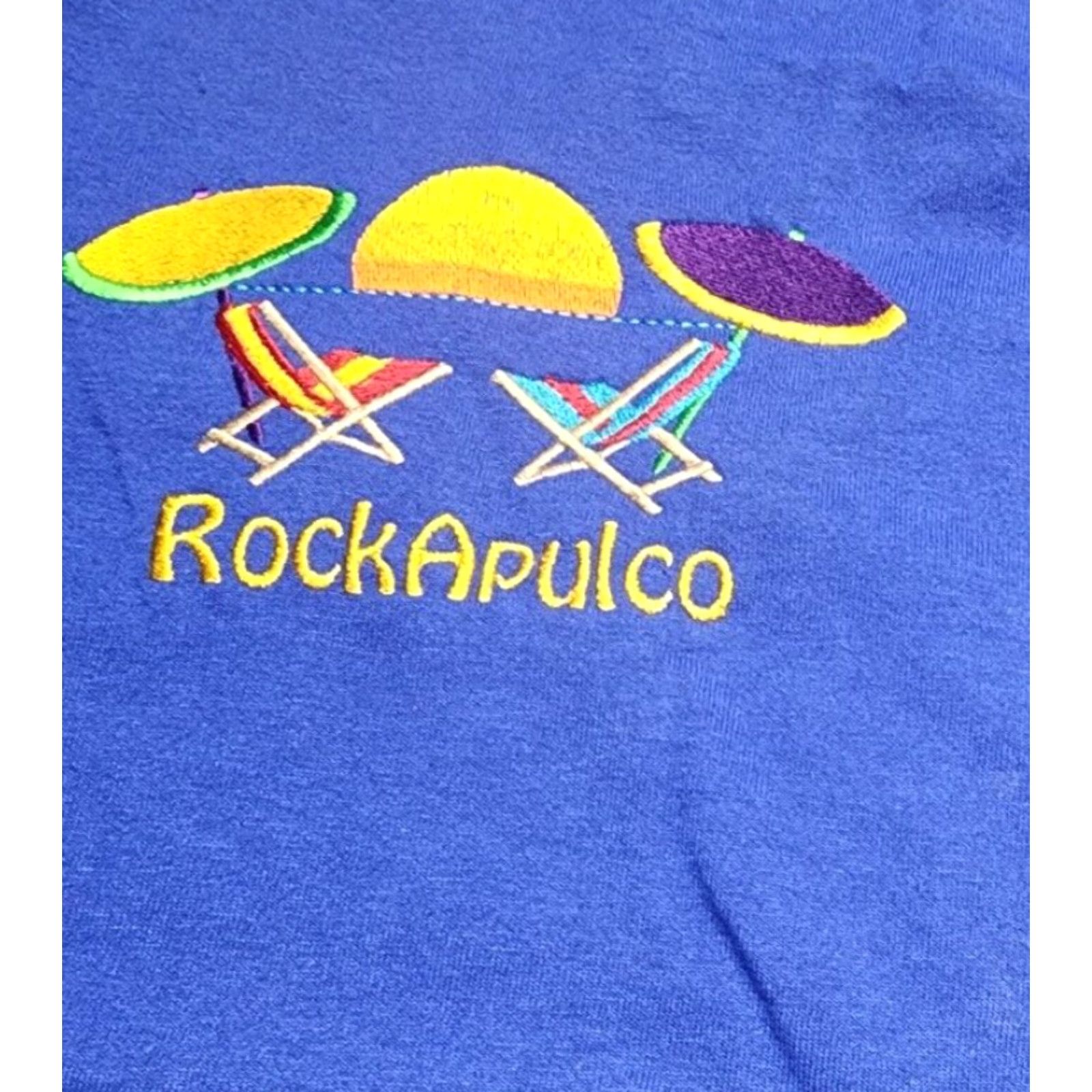 Tultex VINTAGE Tultex T-Shirt Mens L RockApulco NYC Embroidered 80s VTG Crew Neck Blue Cotton Short Sleeve 80s Beach Mens Size US L / EU 52-54 / 3 - 4 Thumbnail