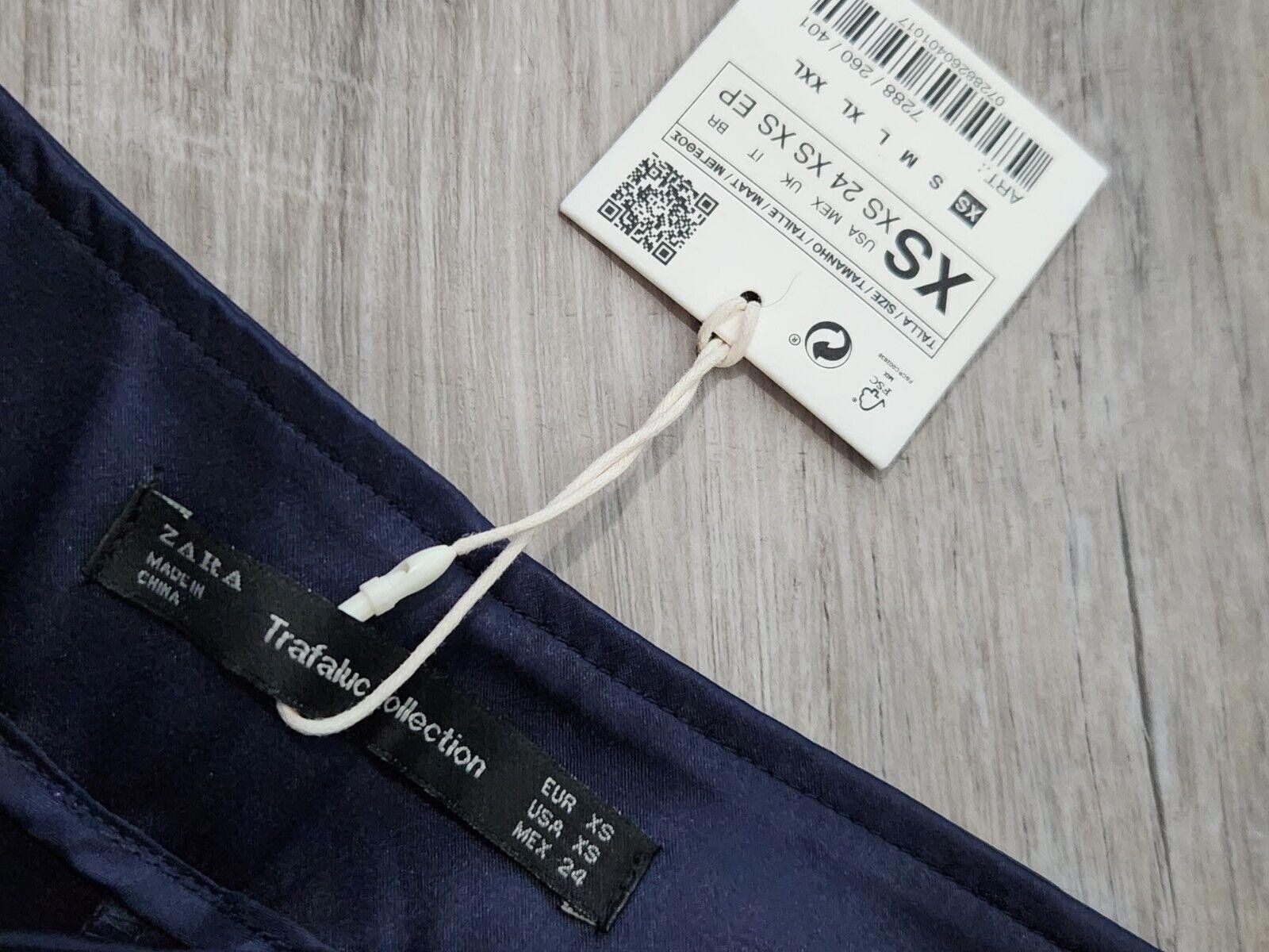 Zara Zara Shorts Lot Two Pairs Silver Blue Flat Front High Waist Size 26" / US 2 / IT 38 - 4 Thumbnail