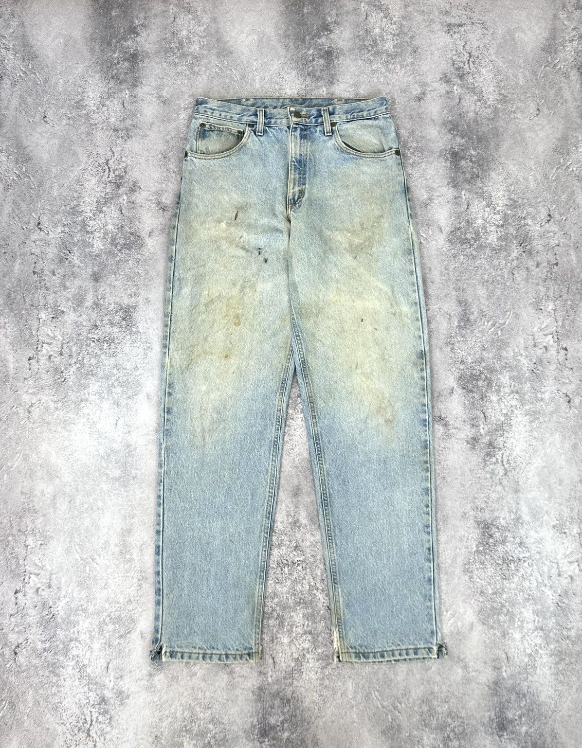 Carhartt Vintage 90s Carhartt Made In USA Light Blue Distressed Jeans Size US 32 / EU 48 - 2 Thumbnail