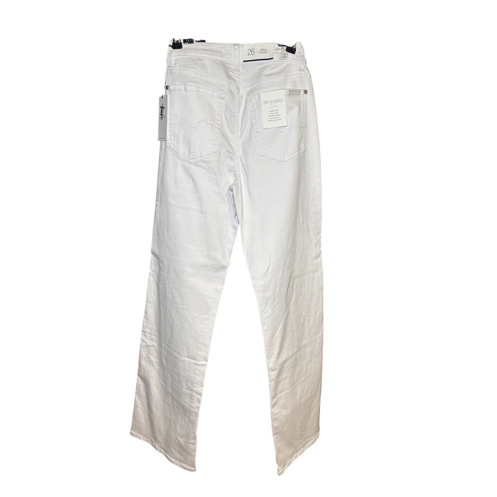 7 For All Mankind 7 For All Mankind Side Slit White Straight Leg Women's 27 Je Size 26" / US 2 / IT 38 - 3 Thumbnail