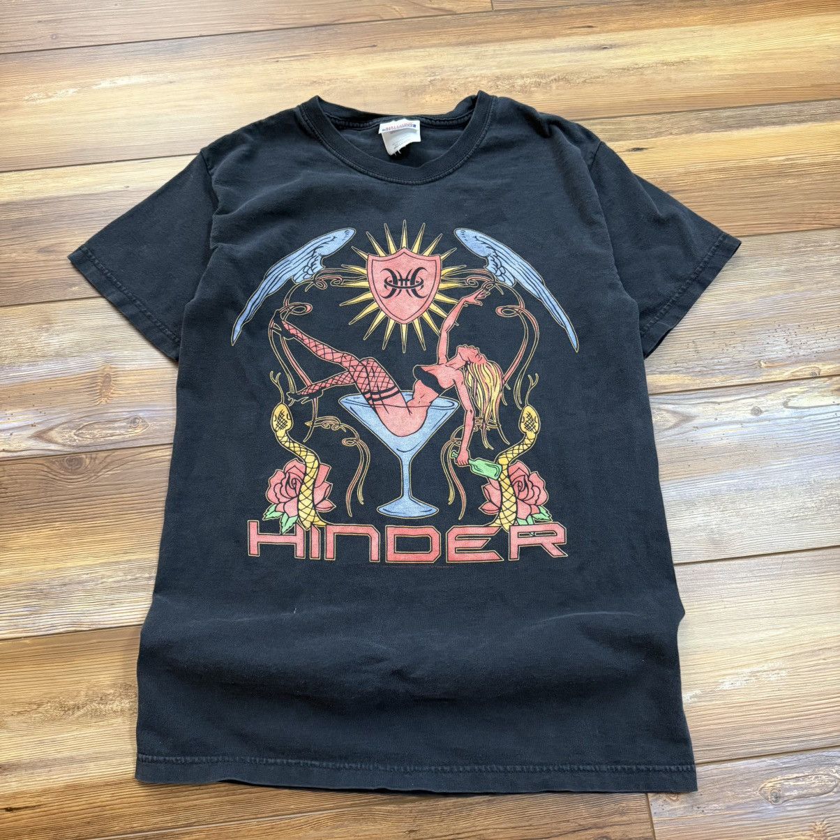 Other Vintage 00’s Hinder Band Martini Glass Faded Black Shirt Size US S / EU 44-46 / 1 - 1 Thumbnail