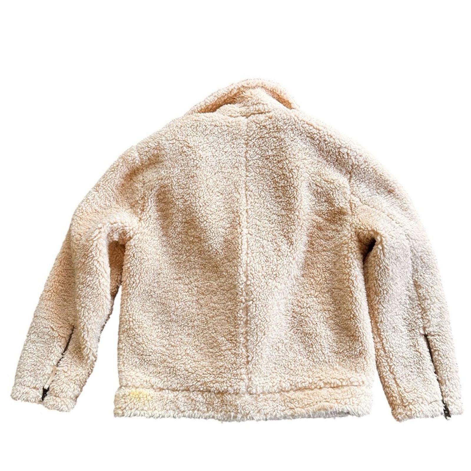 American Eagle Outfitters American Eagle Sherpa Moto Jacket - Size XS - Cream Size XS / US 0-2 / IT 36-38 - 3 Thumbnail