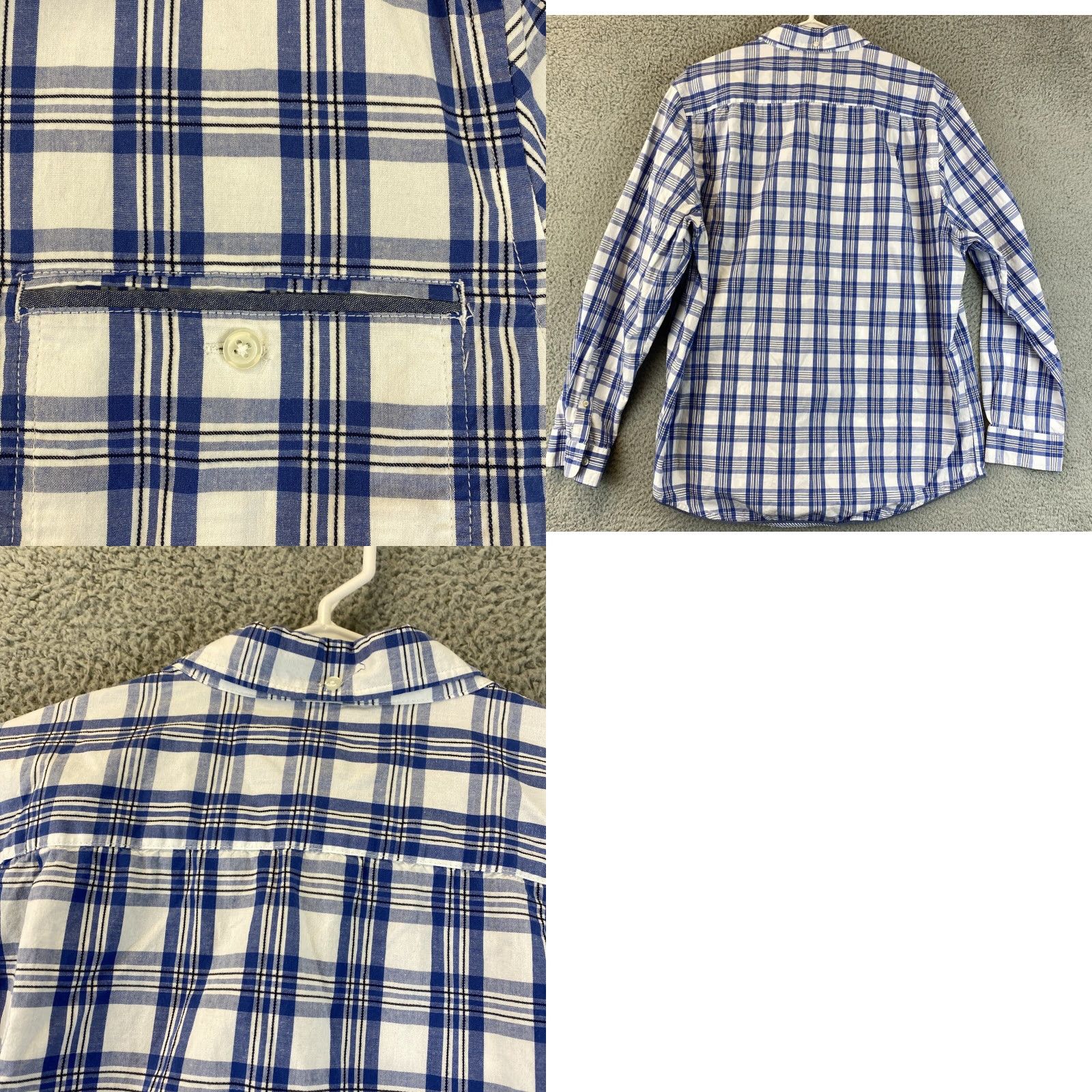 Club Room Club Room Shirt Mens XL Blue Slim-Fit Plaid Long Sleeve All Seasons 74-18 Size US XL / EU 56 / 4 - 8 Thumbnail