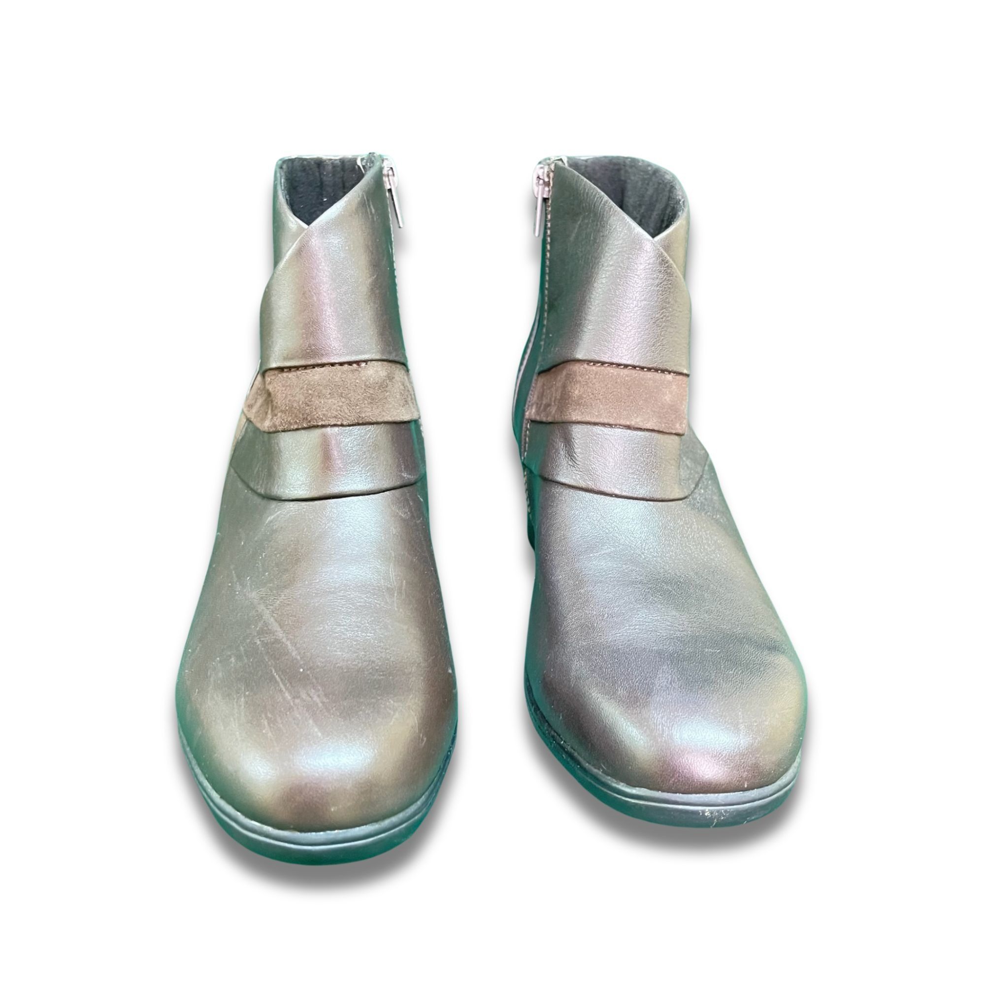 Clarks Clarks Artisan Metallic Leather Ankle Boots Block Heel Side Size US 8.5 / IT 38.5 - 2 Thumbnail