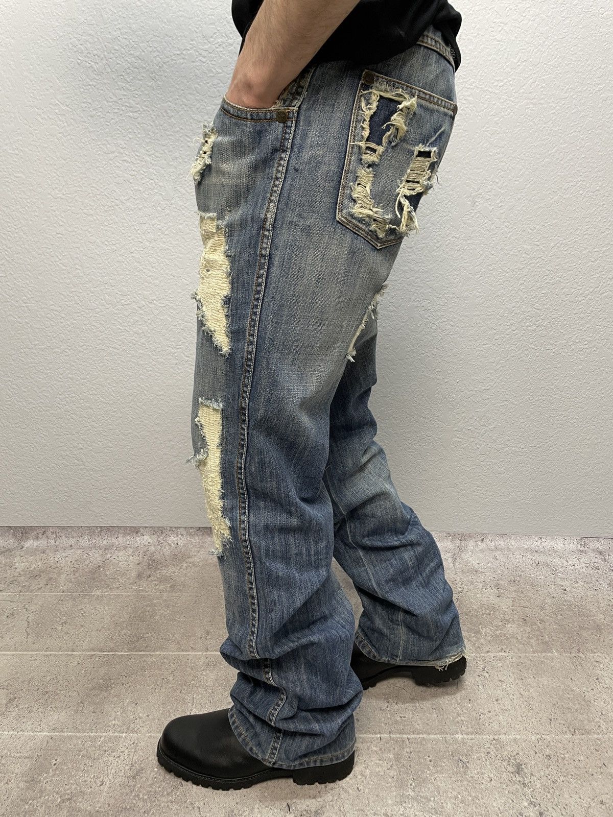 G-Star Vintage Y2K Junya Watanabe Style Distressed Jeans Pants Size US 32 / EU 48 - 2 Thumbnail
