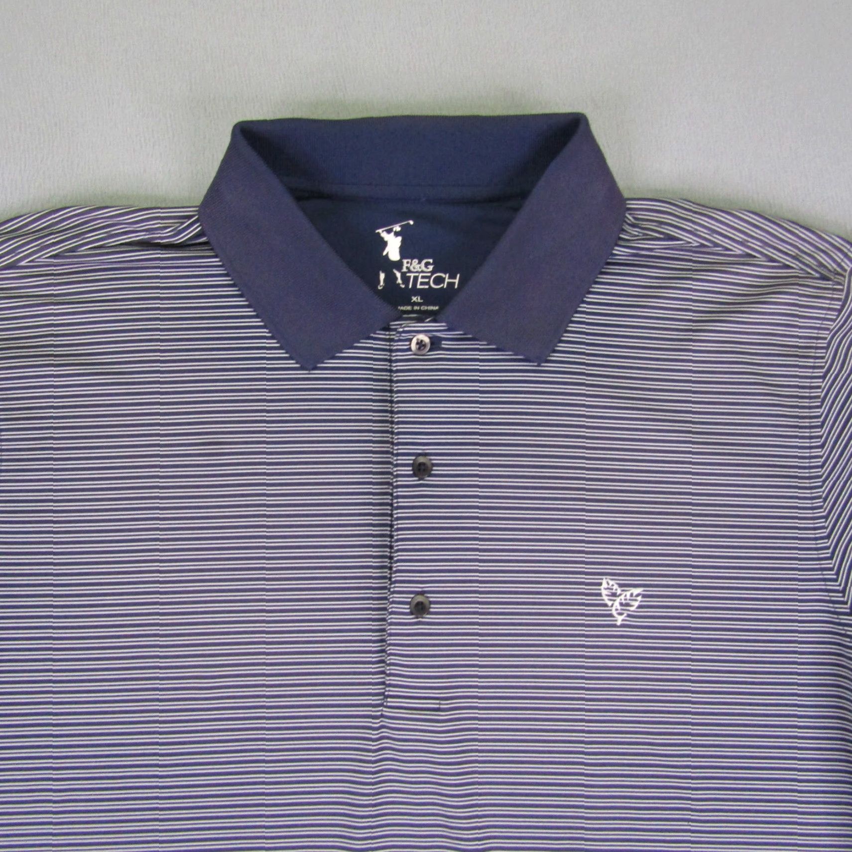 Vintage F&G Golf Polo Shirt XL Blue Striped Short Sleeve Casual Sports Men Size US XL / EU 56 / 4 - 2 Thumbnail