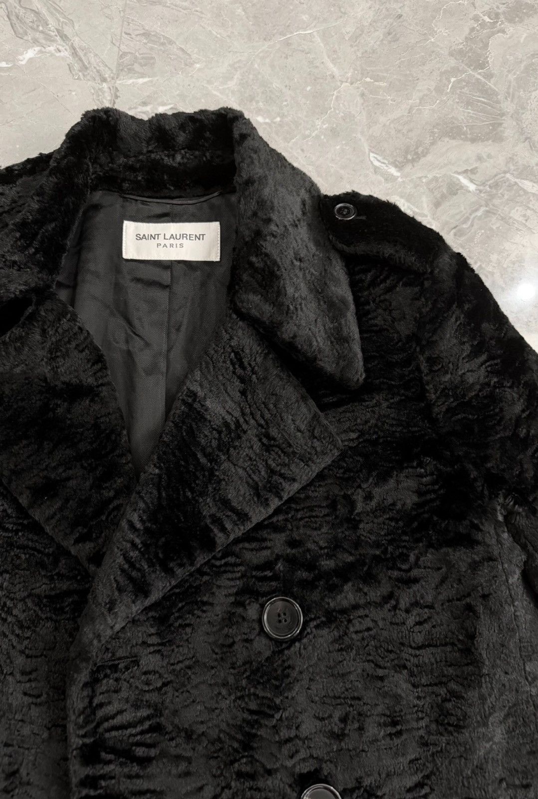 Saint Laurent Paris Saint Laurent SLP Black Eco Fur Coat Sz.50 Size US M / EU 48-50 / 2 - 4 Thumbnail