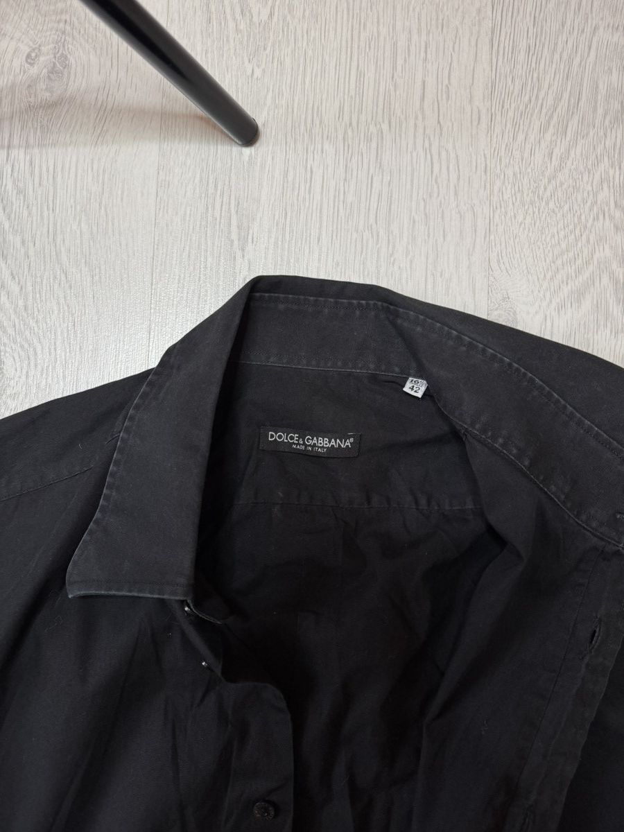Dolce & Gabbana Classic Dolce & Gabbana Gold Dress Shirt Black 42 Size US L / EU 52-54 / 3 - 3 Thumbnail