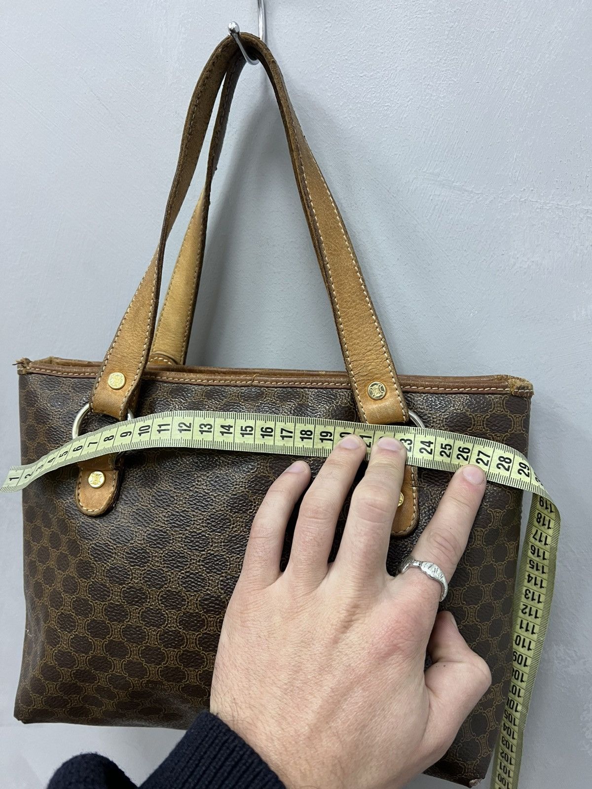 Celine × Vintage Authentic MONOGRAM LEATHER Vintage CELINE Bag MINI Size ONE SIZE - 10 Thumbnail
