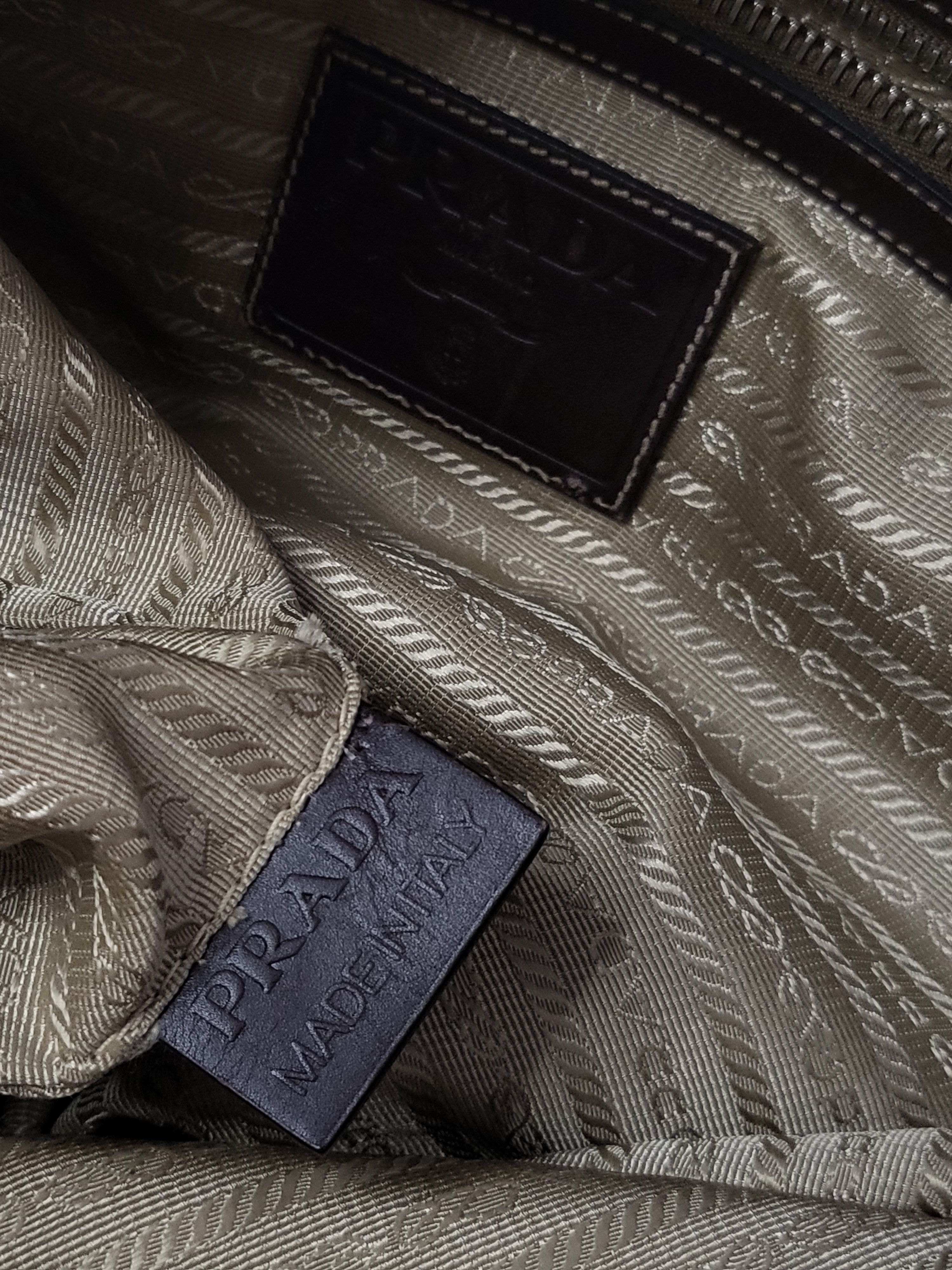 Prada PRADA Logo Jacquard Leather 2Way Bag Beige Broun Size ONE SIZE - 9 Thumbnail
