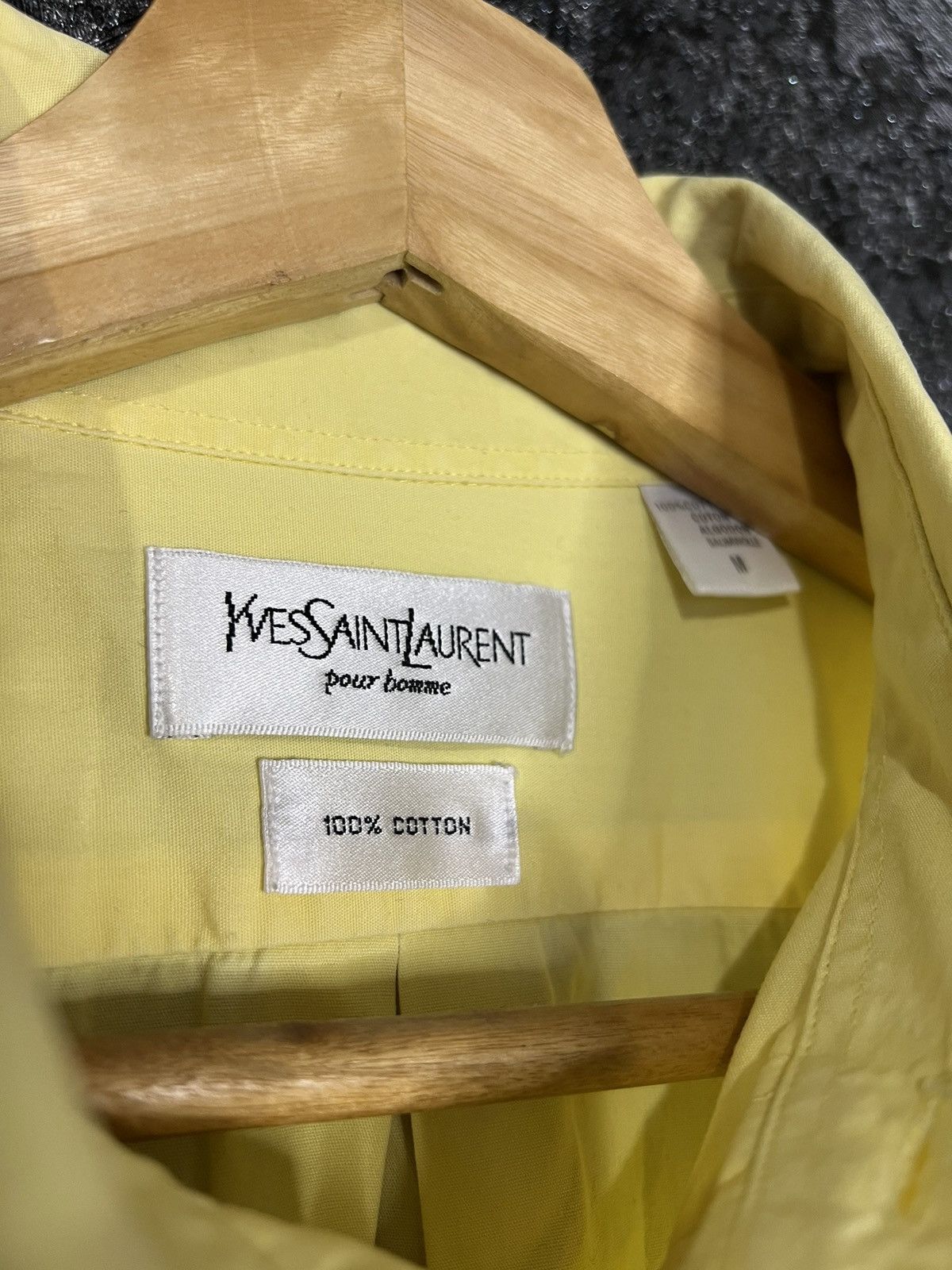 Vintage × Yves Saint Laurent Vintage Yves Saint Laurent Yellow Men's Shirt Button Up YSL Size US M / EU 48-50 / 2 - 3 Thumbnail