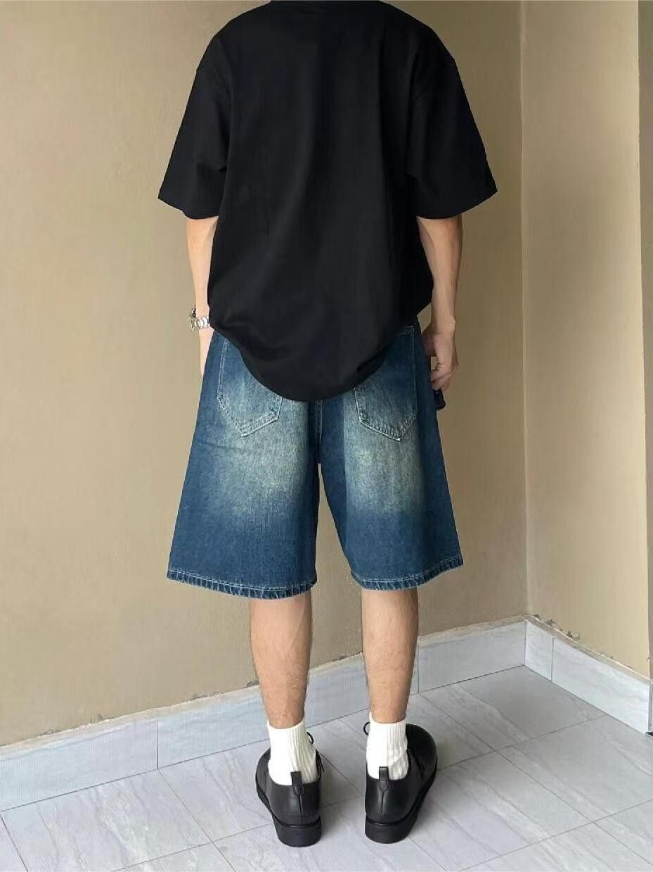 Japanese Brand × Vintage Street washed vintage distressed workwear denim shorts y2k Size US 32 / EU 48 - 4 Thumbnail