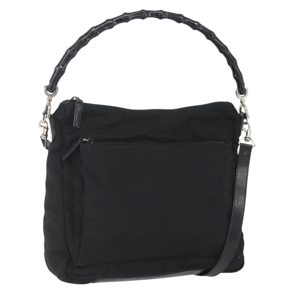 Gucci Vintage Bamboo Shoulder Bag Nylon