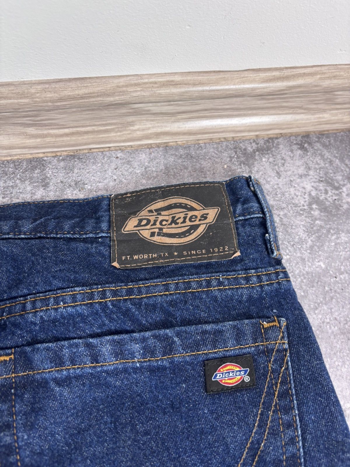 Dickies Dickies Men’s Denim Jeans Distressed Dark Blue USA Workwear Size US 36 / EU 52 - 20 Thumbnail