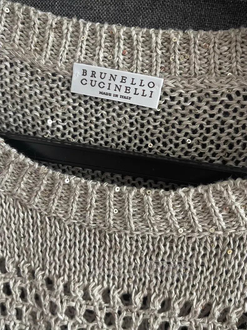 Brunello Cucinelli Brunello Cucinelli Knitted sequin top Size XL / US 12-14 / IT 48-50 - 2 Thumbnail