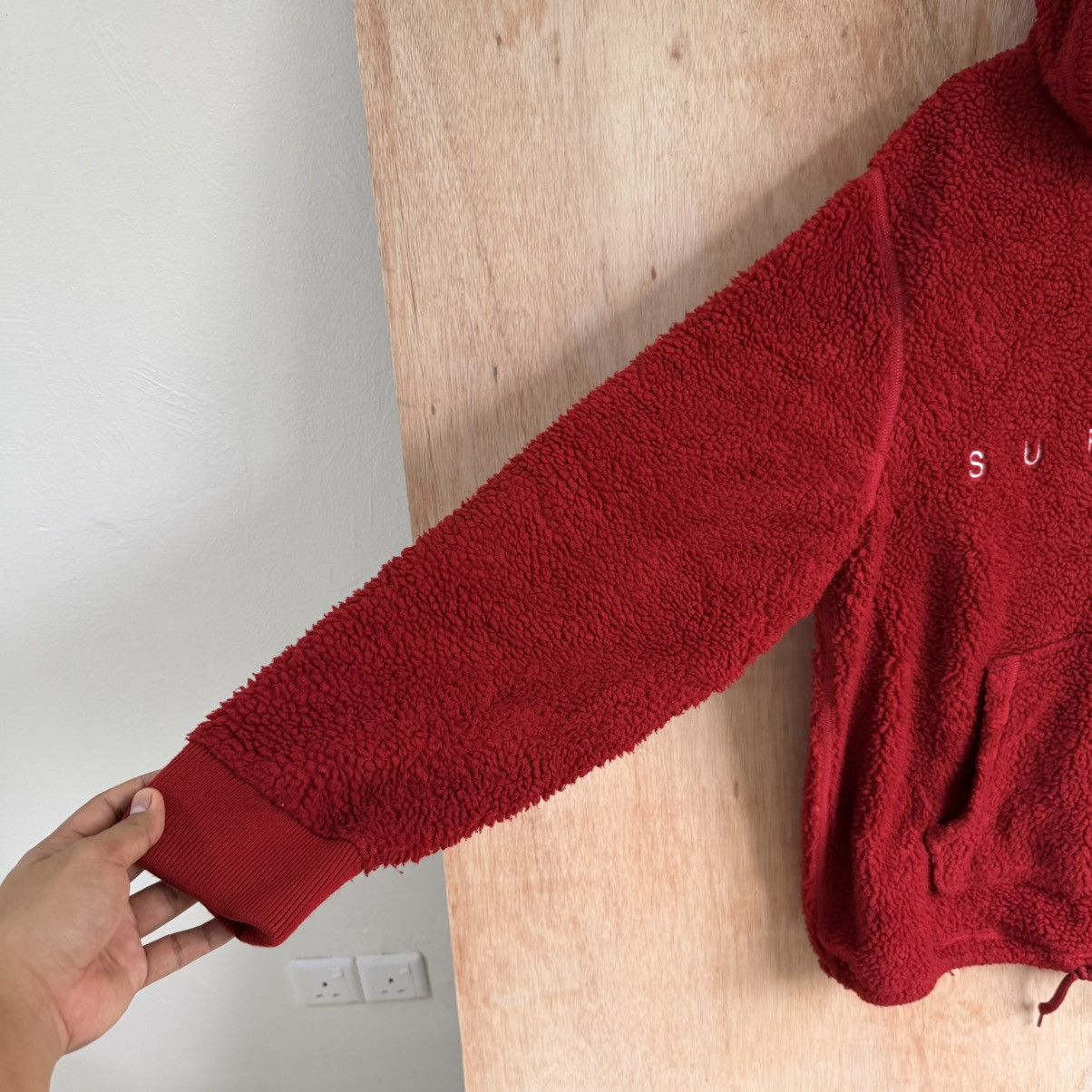 Supreme Supreme Deep Pile Sherpa Fleece Quarter-Zip Hoodie Red XL Size US XL / EU 56 / 4 - 7 Thumbnail