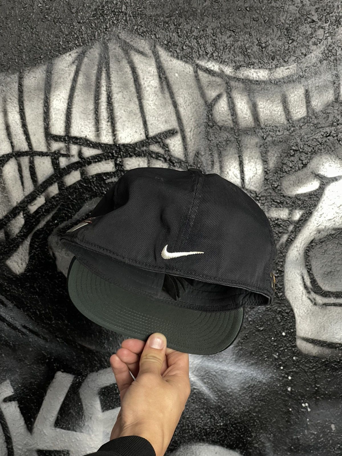 Japanese Brand Nike Golf Y2K Sportswear FlexFit Black Hat Cap Size ONE SIZE - 5 Thumbnail
