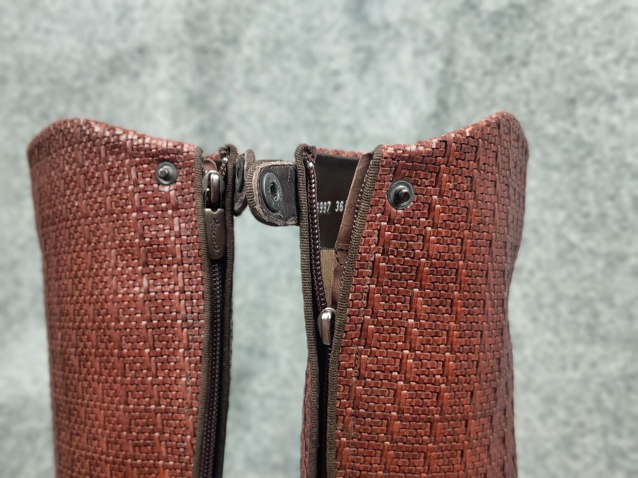 RoccoP Rocco P. Braided leather High Round Toe Riding Tall Boots Size US 6.5 / IT 36.5 - 15 Thumbnail