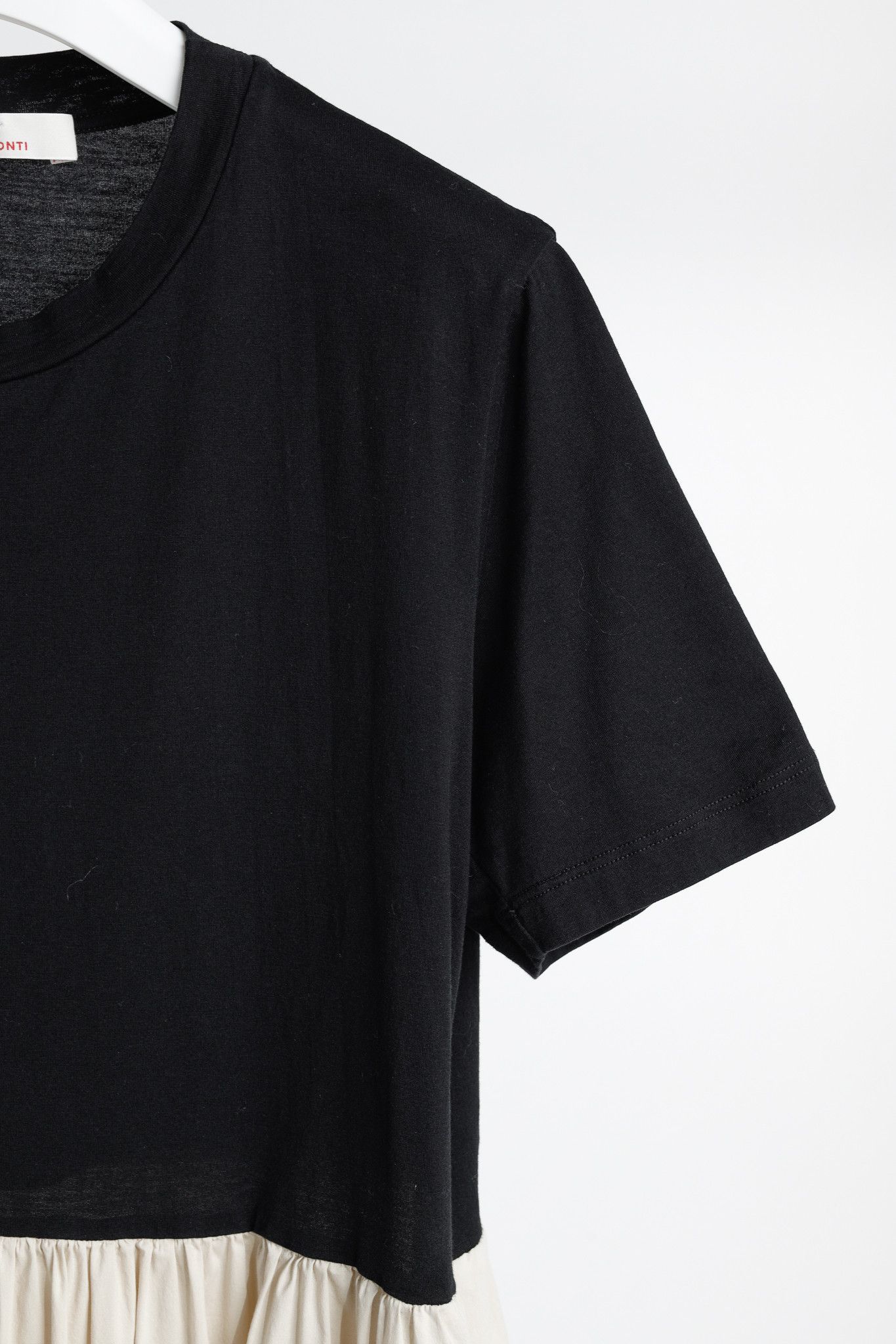 Other Liviana Conti Black & Beige Cotton T-Shirt Midi Dress Size L / US 10 / IT 46 - 5 Thumbnail