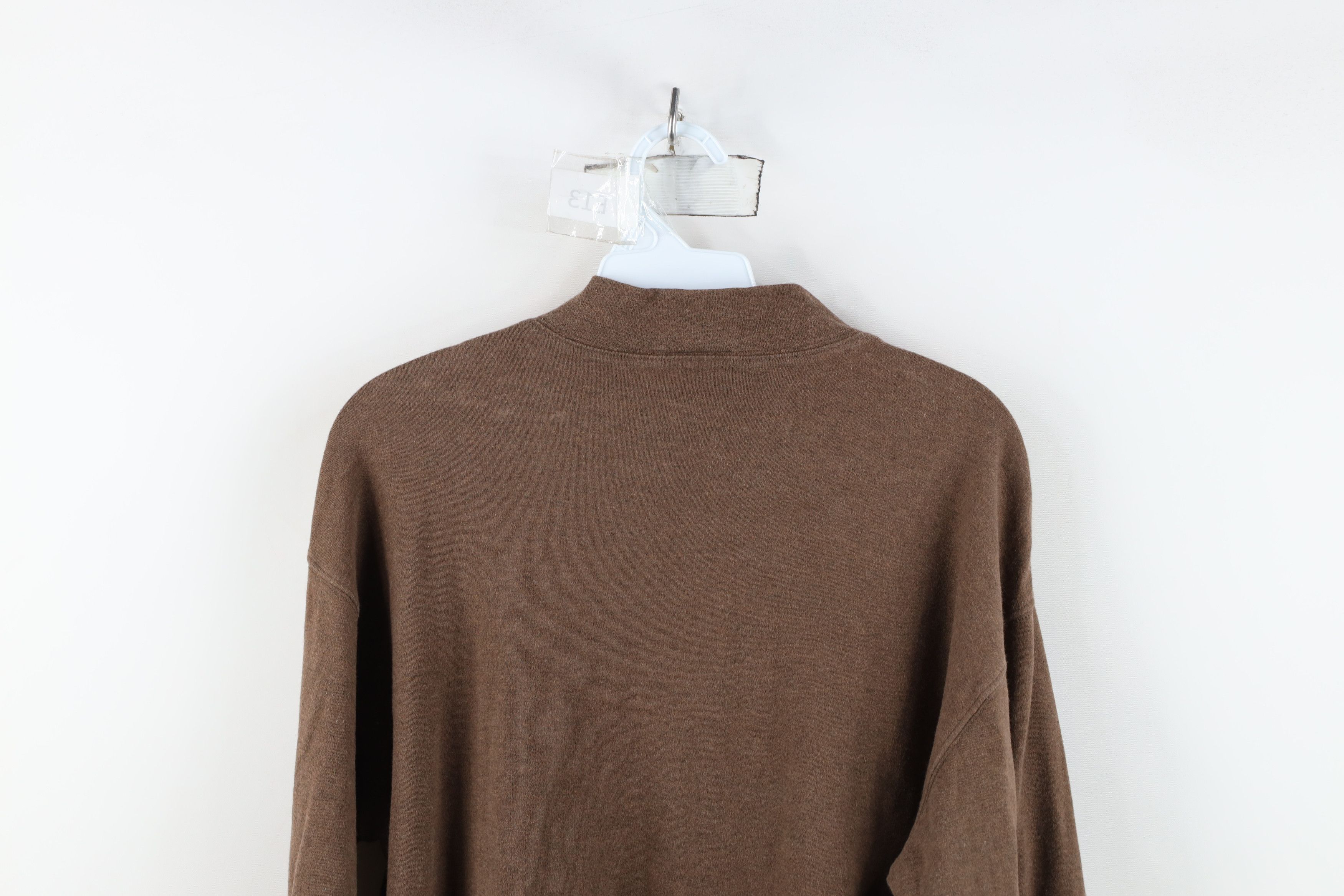 Vintage Vintage 90s Streetwear Mock Neck Long Sleeve T-Shirt Brown Size US M / EU 48-50 / 2 - 13 Thumbnail