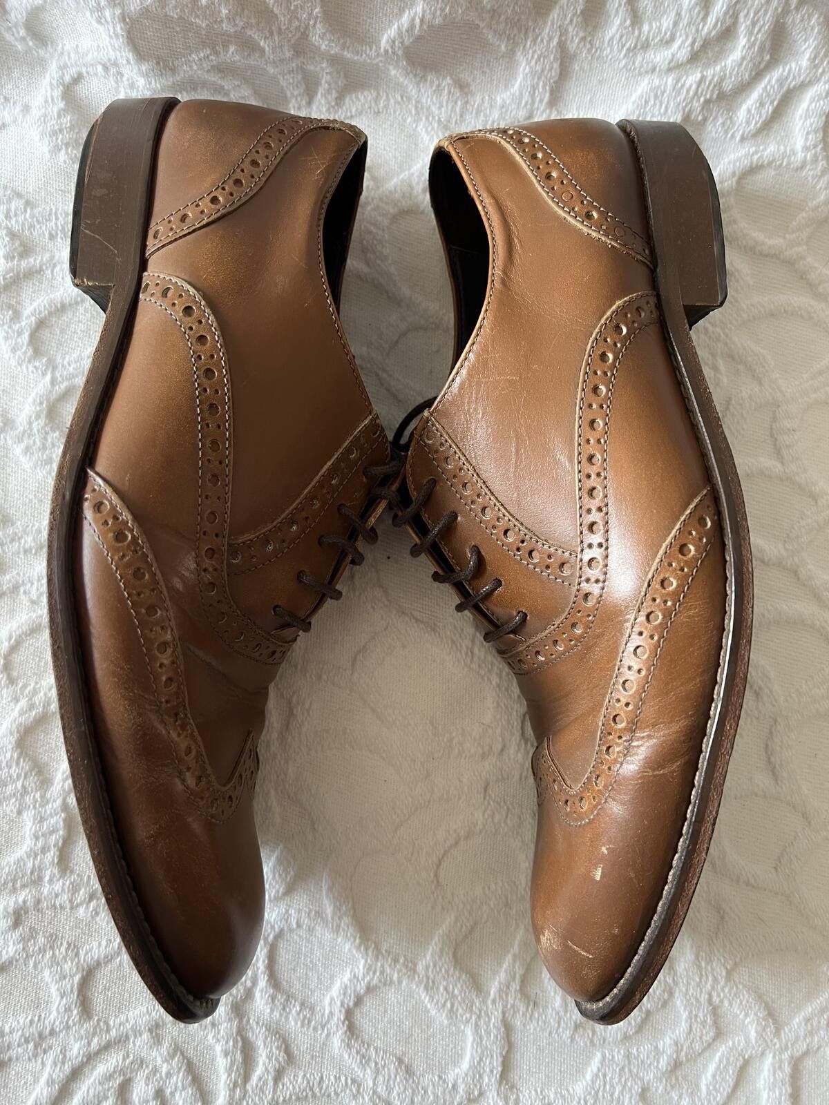 Bruno Magli Bruno Magli Alvar Mens Tan Wingtip Oxford Shoes, Size 10 Size US 10 / EU 43 - 5 Thumbnail