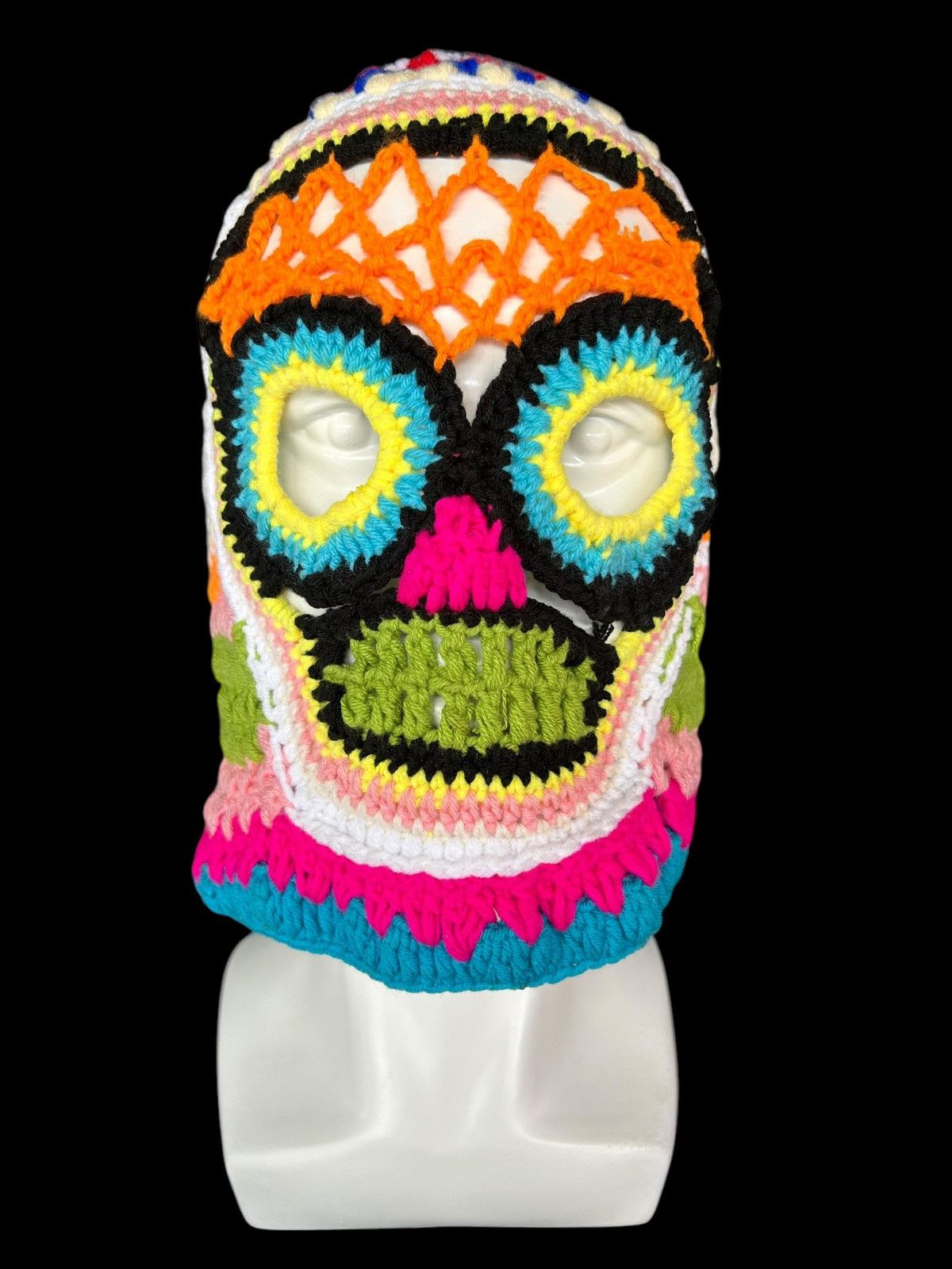 Japanese Brand Very Rare Crochet Knitted Handmade Balaclava Masked ☠️☠️ Size ONE SIZE - 2 Thumbnail