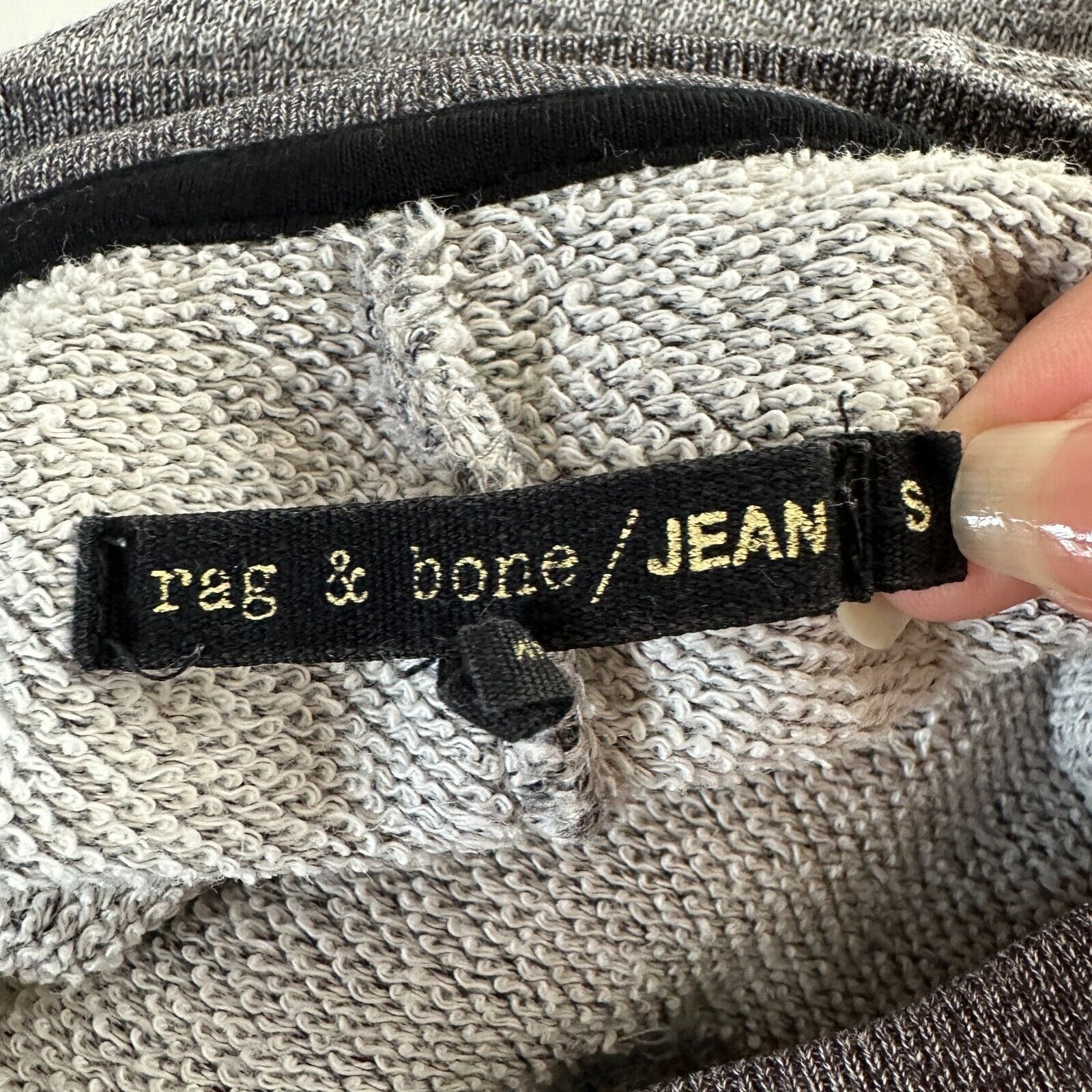 Rag & Bone Rag & Bone Gray Georgia Boxy Sweatshirt Dark Gray Trim S Size S / US 4 / IT 40 - 10 Thumbnail