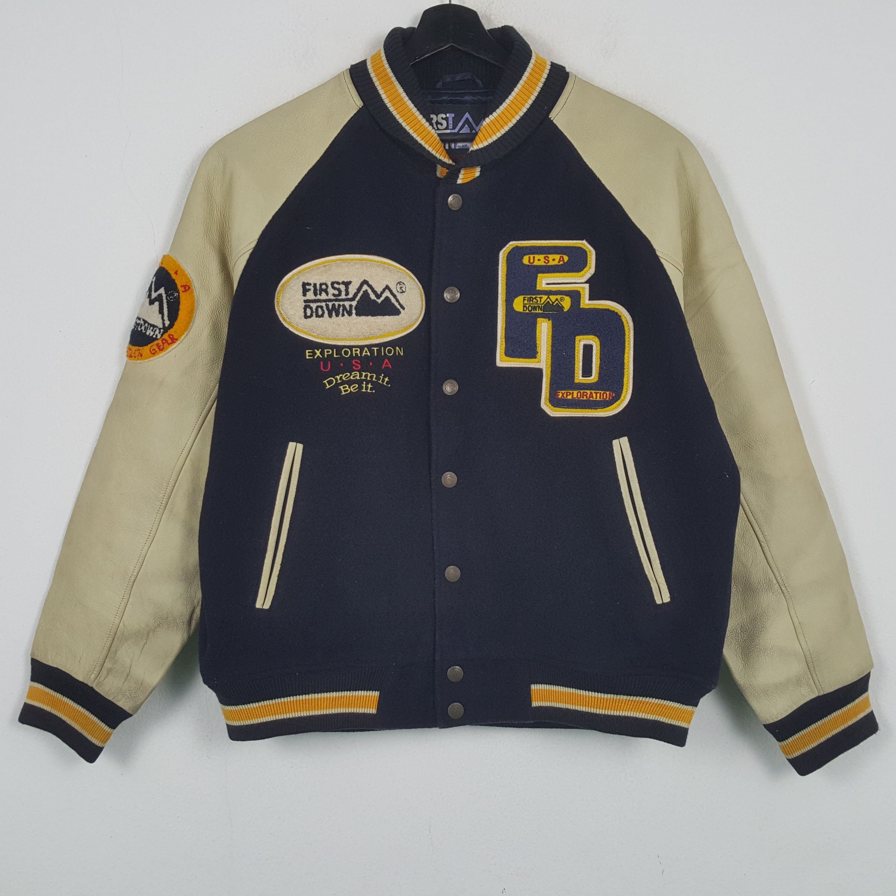 Vintage FIRST DOWN Exploration USA Varsity Jacket C291N34 Size US XL / EU 56 / 4 - 3 Thumbnail