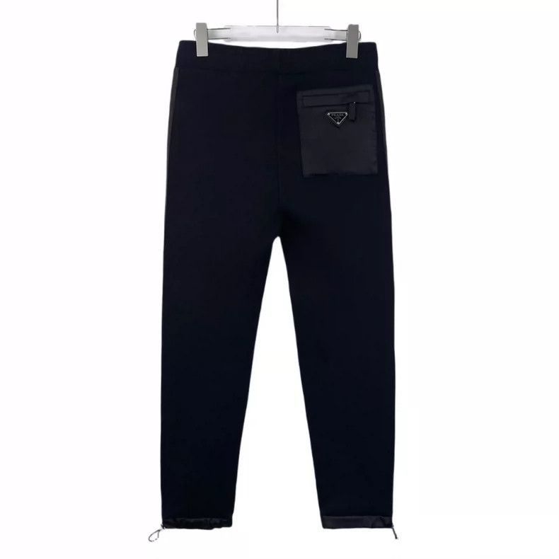 Prada Prada Black Cotton Drawstring Casual Pants -2505 Size US 26 / EU 42 - 2 Thumbnail