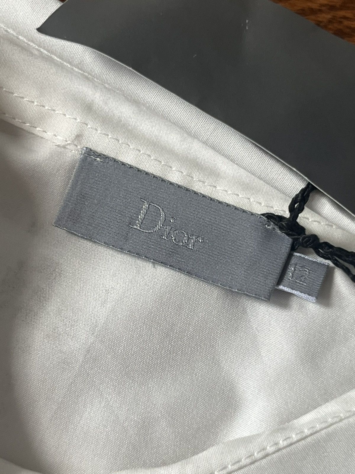 Dior Dior White/Blue Woven Bee embroidered Applique Button Shirt Size XXS / US 00 / IT 34 - 8 Thumbnail