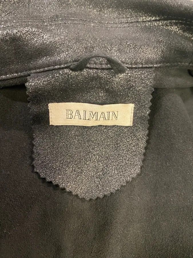 Balmain 2000s Balmain Black Faux Leather Trench Coat Size XS / US 0-2 / IT 36-38 - 7 Thumbnail