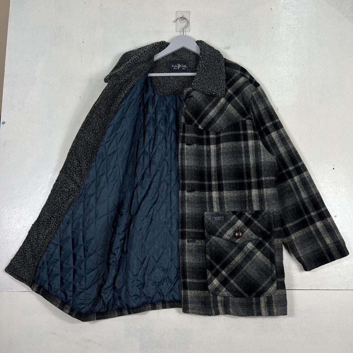 Japanese Brand 🔥 PLAID POLO CLUB WOOL CPO COMBAT JACKET Size US L / EU 52-54 / 3 - 9 Thumbnail