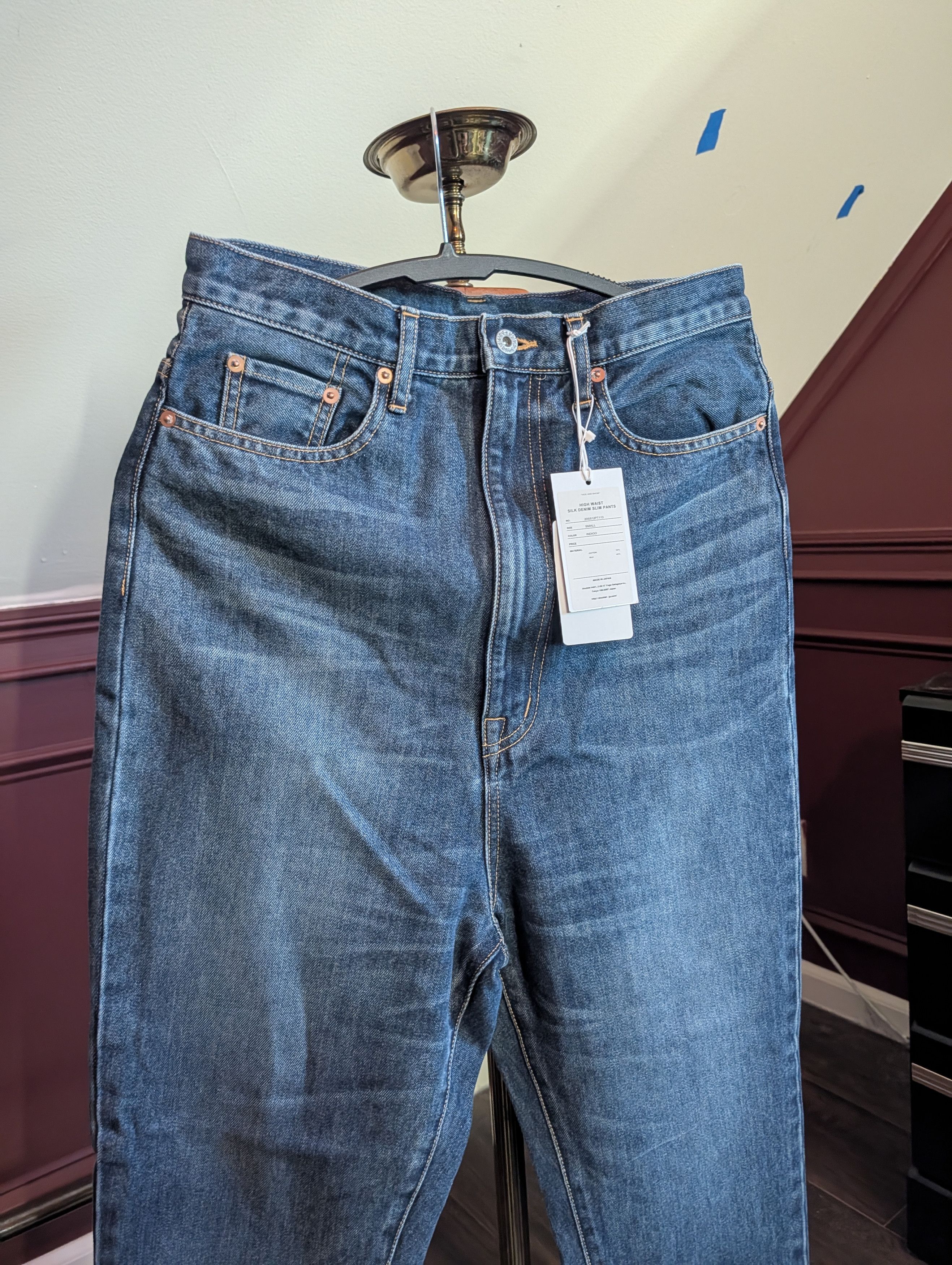 Doublet SILK "Hide and Show" High Waist Long Leg Blue Denim Jeans Size US 30 / EU 46 - 2 Thumbnail