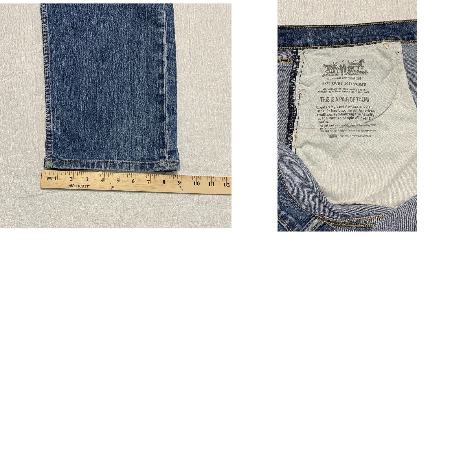 Levi's Levi's Jeans Mens 38x31 Blue Distressed Relaxed 5-Pocket Denim Straight Regular 500 Series Size US 38 / EU 54 - 8 Thumbnail