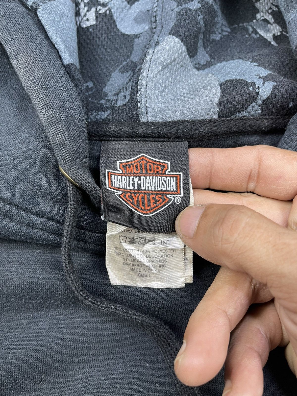 Harley Davidson Vintage HARLEY DAVIDSON Thrash Centre Skull Logo Pull Over Size US L / EU 52-54 / 3 - 11 Thumbnail