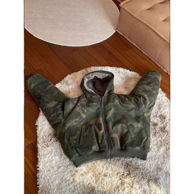 Japanese Brand × Vintage Vintage Street Camouflage Hooded Warm Jacket Coat Size US M / EU 48-50 / 2 - 3 Thumbnail