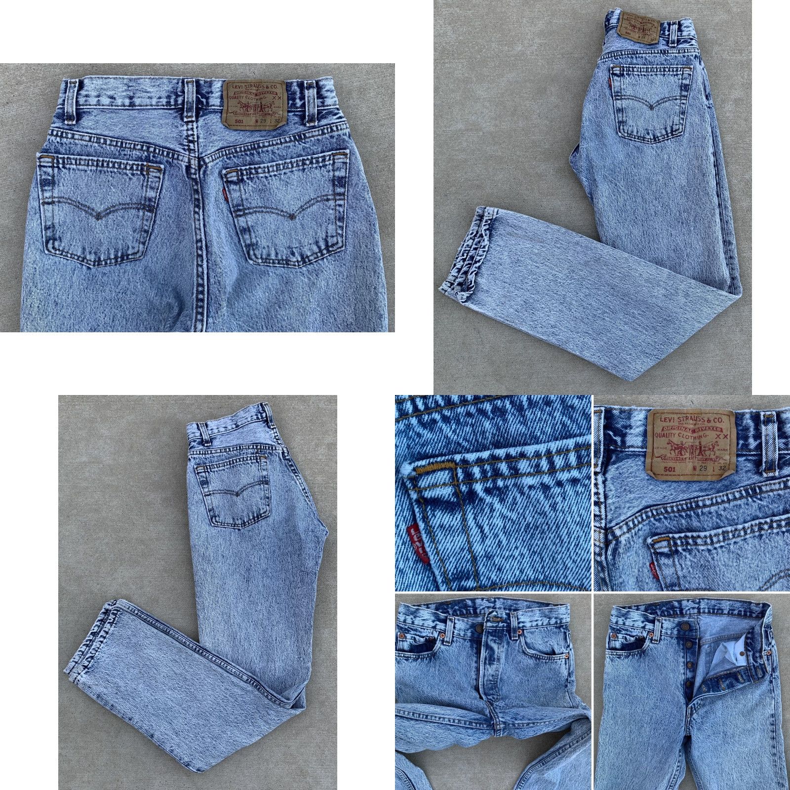 Levi's VINTAGE Levi’s 501 Jeans Button Fly Jeans Men Regular 29W 32L Blue Denim Cotton See Pics 501 Vintage Levi’s 90s? Size US 29 - 8 Thumbnail